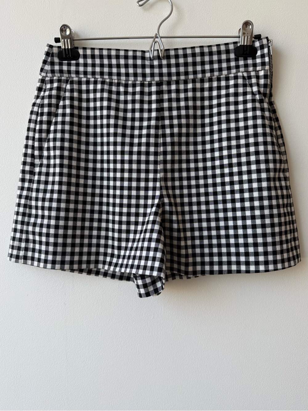 Zara Black & White Gingham Shorts